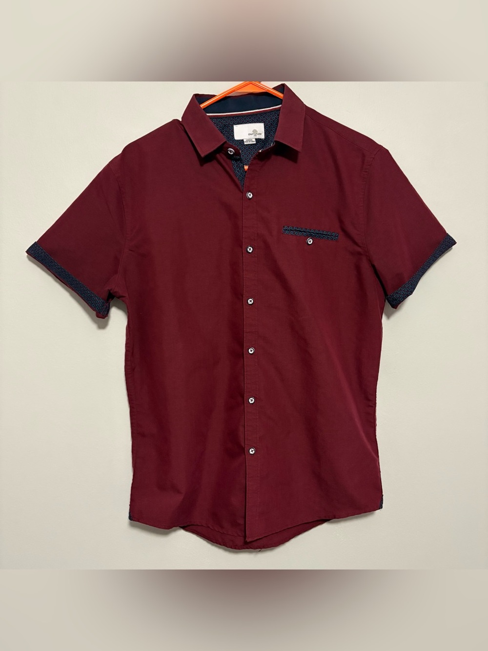 Craft + Flow Button-Up Shirt in Sangria